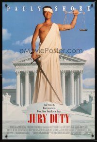 5k433 JURY DUTY 1sh '95 wacky image of Pauly Shore as Justice!