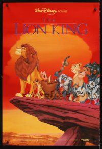 5k465 LION KING int'l 1sh '94 Disney Africa jungle cartoon, all cast on Pride Rock!