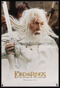 5k479 LORD OF THE RINGS: THE RETURN OF THE KING Gandalf style teaser DS 1sh '03 Ian McKellen as Gandalf!
