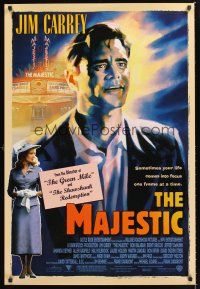 5k493 MAJESTIC DS 1sh '01 great art of Jim Carrey, directed by Frank Darabont!