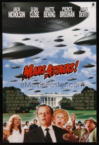 5k498 MARS ATTACKS! advance 1sh '96 directed by Tim Burton, Jack Nicholson, Glenn Close!