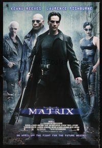 5k504 MATRIX advance DS 1sh '99 Keanu Reeves, Carrie-Anne Moss, Laurence Fishburne, Wachowski Bros!