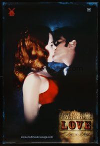 5k529 MOULIN ROUGE style D int'l teaser DS 1sh '01 sexy Nicole Kidman & Ewan McGregor kissing!
