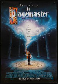 5k563 PAGEMASTER advance 1sh '94 artwork of Macaulay Culkin with magic sword!