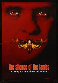 5k653 SILENCE OF THE LAMBS style B teaser DS 1sh '90 great image of Anthony Hopkins with moth!