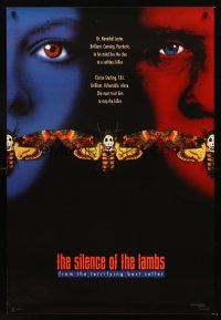 5k654 SILENCE OF THE LAMBS style C teaser 1sh '90 great image of Jodie Foster, Anthony Hopkins!