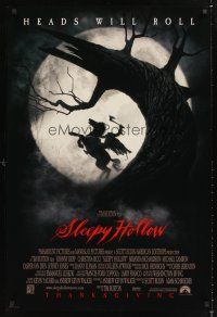 5k659 SLEEPY HOLLOW advance DS 1sh '99 directed by Tim Burton, cool image of headless horseman!