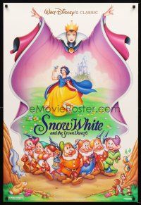 5k665 SNOW WHITE & THE SEVEN DWARFS DS 1sh R93 Walt Disney animated cartoon fantasy classic!