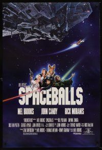 5k671 SPACEBALLS PG-13 1sh '87 best Mel Brooks sci-fi Star Wars spoof, John Candy, Pullman, Moranis