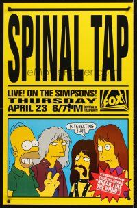 5k675 SPINAL TAP LIVE! ON THE SIMPSONS! TV 1sh '92 parody art of Homer & band by Matt Groening!