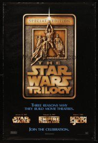 5k688 STAR WARS TRILOGY DS 1sh '97 George Lucas, Empire Strikes Back, Return of the Jedi!