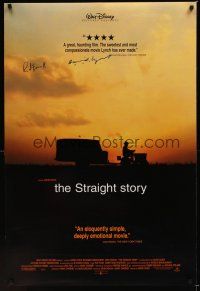 5k695 STRAIGHT STORY signed DS 1sh '99 by Richard Farnsworth & director David Lynch!