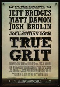 5k754 TRUE GRIT advance DS 1sh '10 Jeff Bridges, Matt Damon, remake of John Wayne classic!