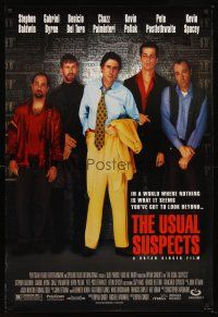 5k770 USUAL SUSPECTS DS 1sh '95 Kevin Spacey covering watch, Baldwin, Byrne, Palminteri, Singer