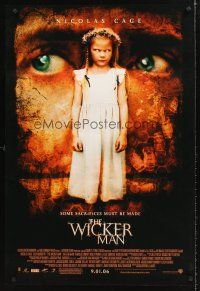 5k790 WICKER MAN advance 1sh '06 Nicolas Cage, Ellen Burstyn, wild horror image of scary child!