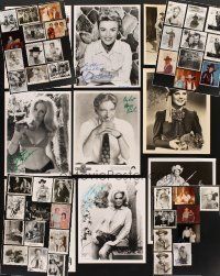 5m009 LOT OF 50 SIGNED ORIGINAL & REPRO STILLS '70s-80s by many different stars!