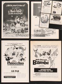 5m013 LOT OF 21 DISNEY AD PADS '70s-80s Snow White, Bambi, Pinocchio, mostly reissues!