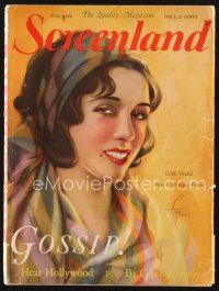 5m134 SCREENLAND magazine June 1928 great artwork of sexy Lupe Velez by Georgia Warren!