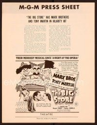 5m329 BIG STORE press book R62 great art of the three Marx Brothers, Groucho, Harpo & Chico!