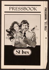 5m419 ST. IVES pressbook '76 art of Charles Bronson & sexy Jacqueline Bisset w/gun!