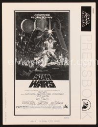 5m421 STAR WARS pressbook '77 George Lucas classic sci-fi epic, lots of poster images!