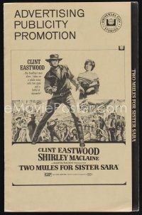 5m438 TWO MULES FOR SISTER SARA pressbook '70 art of gunslinger Clint Eastwood & Shirley MacLaine!