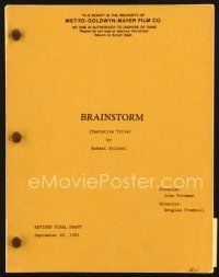 5m186 BRAINSTORM revised final draft script September 18, 1981, screenplay by Robert Stitzel!