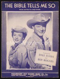 5m266 BIBLE TELLS ME SO sheet music '55 featured by Roy Rogers & Dale Evans!