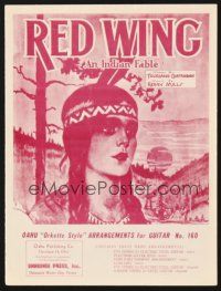 5m298 RED WING sheet music '62 An Indian Fable, cool Native American Indian artwork!