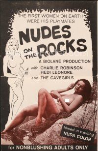 5m316 50,000 B.C. pressbook '63 the first women on Earth were his playmates, Nudes on the Rocks!