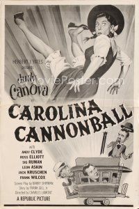 5m332 CAROLINA CANNONBALL pressbook '55 wacky art of Judy Canova, sci-fi comedy!