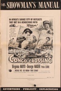 5m339 CONGO CROSSING pressbook '56 Peter Lorre, Virginia Mayo & George Nader!