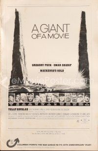 5m379 MacKENNA'S GOLD pressbook '69 Gregory Peck, Omar Sharif, Telly Savalas & Julie Newmar!
