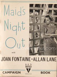 5m381 MAID'S NIGHT OUT English pressbook '38 Joan Fontaine, Allan Lane, great different images!