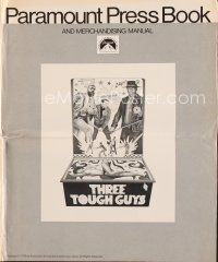 5m430 THREE TOUGH GUYS pressbook '74 Isaac Hayes & Fred Williamson got their own mean game!