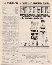 5m442 WHAT A WAY TO GO pressbook '64 Shirley MacLaine, Paul Newman, Robert Mitchum, Dean Martin