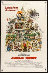 5p063 ANIMAL HOUSE style B 1sh '78 John Belushi, Landis classic, art by Nick Meyerowitz!
