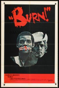 5p140 BURN int'l 1sh '70 Marlon Brando profiteers from war, directed by Gillo Pontecorvo!