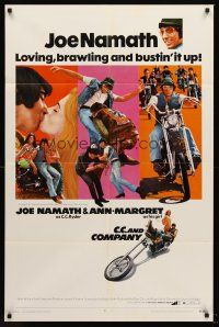 5p141 C.C. & COMPANY 1sh '70 great images of Joe Namath on motorcycle, biker gang!