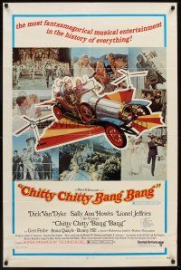 5p177 CHITTY CHITTY BANG BANG style B 1sh '69 Dick Van Dyke, Sally Ann Howes, art of flying car!
