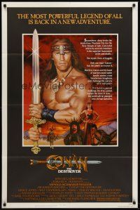 5p189 CONAN THE DESTROYER 1sh '84 Arnold Schwarzenegger is the most powerful legend of all!