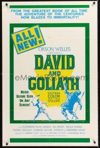 5p211 DAVID & GOLIATH 1sh R70s Orson Welles as King Saul, the shepherd who became a warrior king!