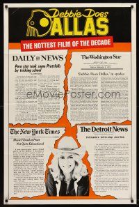 5p223 DEBBIE DOES DALLAS newspaper style 1sh '78 Bambi Woods, the hottest film of the decade!