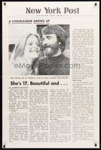 5p229 DEFIANCE OF GOOD NY Post style 1sh '74 Jean Jennings, Fred J. Lincoln, cheerleader grows up!