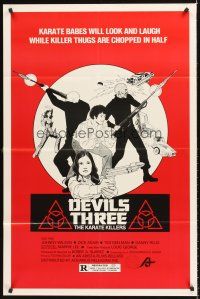 5p239 DEVILS THREE: THE KARATE KILLERS 1sh '80 Marrie Lee as Cleopatra Wong the karate queen!