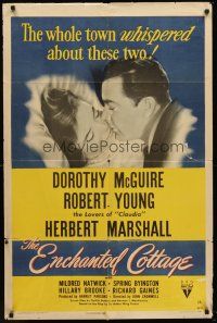 5p292 ENCHANTED COTTAGE style A 1sh '45 Dorothy McGuire & Robert Young live in a fantasy world!