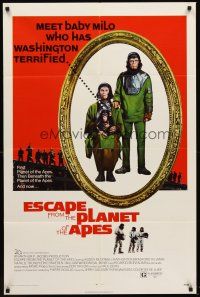 5p300 ESCAPE FROM THE PLANET OF THE APES 1sh '71 meet Baby Milo who has Washington terrified!