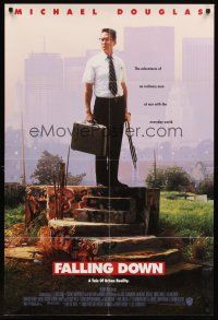 5p309 FALLING DOWN 1sh '92 directed by Joel Schumacher, Michael Douglas at war w/the world!