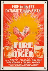 5p331 FIRE OF THE TIGER 1sh '70s fire in his eye, dynamite in his fists, martial arts action!