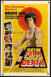 5p335 FIST OF FEAR TOUCH OF DEATH 1sh '80 Tierney art of Bruce Lee, + Fred Williamson, Van Clief!